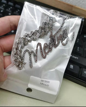 Load image into Gallery viewer, 18k Custom Script CZ Iced Out Necklace