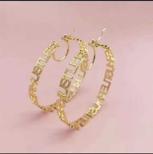 Load image into Gallery viewer, Personalized Versace Style Hoop Earrings for Women