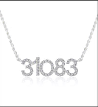 Load image into Gallery viewer, 9mm Letter or Number CZ Pendant Necklace