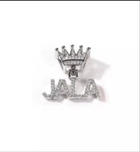 Load image into Gallery viewer, Crown Paved CZ Personalized Name Necklace