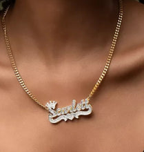 Load image into Gallery viewer, Custom 18K Gold Double Plated Name Pendant Necklace