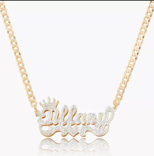 Load image into Gallery viewer, Custom 18K Gold Double Plated Name Pendant Necklace