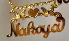 Load image into Gallery viewer, Personalized Gold Plated Butterfly with Heart Pendant Necklace