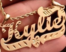 Load image into Gallery viewer, Personalized Gold Plated Heart with Bar Custom Necklace