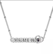 Load image into Gallery viewer, Personalized 18K Double Gold Plated Diamond Necklace With Heart Photo Projection Stone