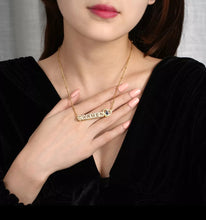 Load image into Gallery viewer, Personalized 18K Double Gold Plated Diamond Necklace With Heart Photo Projection Stone