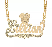 Load image into Gallery viewer, Kid's 18K Gold Plated Cartoon Minnie Mouse Personalized Necklace