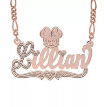 Load image into Gallery viewer, Kid's 18K Gold Plated Cartoon Minnie Mouse Personalized Necklace