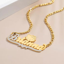 Load image into Gallery viewer, Hello Kitty 18K Plated 2 Tone Personalized Necklace
