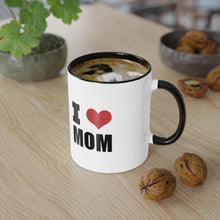 Load image into Gallery viewer, I love Mom Black Accent Mug