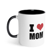 Load image into Gallery viewer, I love Mom Black Accent Mug