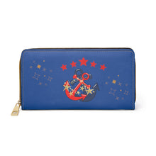 Load image into Gallery viewer, Custom Made Anchor Design Zipper Wallet