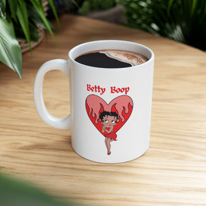 Betty Boop Flaming Heart Ceramic Mug 11oz