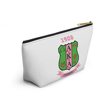 Load image into Gallery viewer, AKA Sorority Personalized Accessory Pouch w T-bottom
