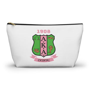 AKA Sorority Personalized Accessory Pouch w T-bottom