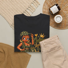 Load image into Gallery viewer, Camo Girl Graphic Tee – "Confidence Looks Good On Every Woman" Military Pinup T-Shirt

