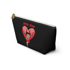 Betty Boop Flaming Heart Accessory Pouch w T-bottom