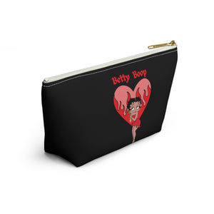 Betty Boop Flaming Heart Accessory Pouch w T-bottom