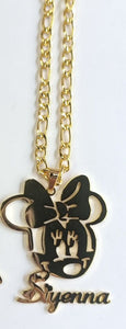 Minnie Mouse Gold Plated Personalized Necklace