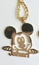 Load image into Gallery viewer, Mickey Mouse Gold Plated Personalized Necklace
