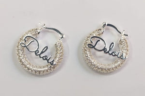 CZ 22mm Personalized Hoop Earrings