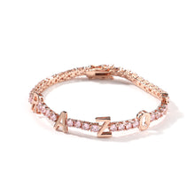 Load image into Gallery viewer, Cubic Zirconia Tennis Personalized 18k Gold Plated Bracelet
