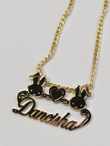 Personalized Characters "Hello Kitty, Minnie Mouse, Tweety Bird, Any Character"  Heart Pendant Necklace