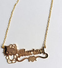 Load image into Gallery viewer, Hello Kitty Heart Bar Personalized Pendant Necklace
