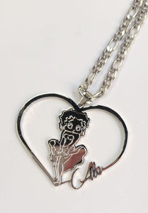 Personalized Custom Made Heart Pendant Betty Boop Necklace