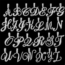 Load image into Gallery viewer, HMU Ladies Iced Out CZ Tennis Chain with Cursive Letter A-Z Pendant
