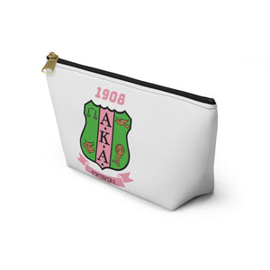 AKA Sorority Personalized Accessory Pouch w T-bottom