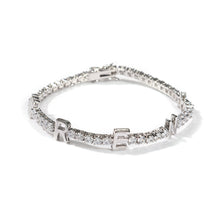 Load image into Gallery viewer, Cubic Zirconia Tennis Personalized 18k Gold Plated Bracelet
