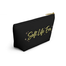 Load image into Gallery viewer, Accessory Pouch — "Soft Life Era" Cosmetic Bag with Sparkle Script

