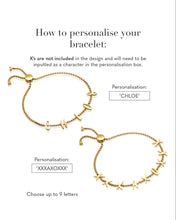 Load image into Gallery viewer, 18k Gold Plated Box Chain Personalized Letter Bracelet
