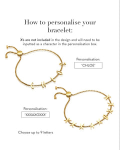18k Gold Plated Box Chain Personalized Letter Bracelet