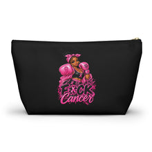 Load image into Gallery viewer, Accessory Pouch — Pink “F*ck Cancer” Boxing Girl Makeup Bag
