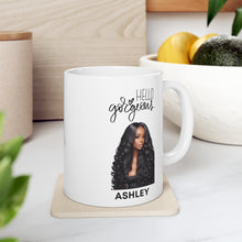 Load image into Gallery viewer, Personalized Custom Photo with Name Hello Gorgeous Ceramic Mug 11oz
