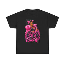 Load image into Gallery viewer, F*ck Cancer Boxing Girl T-Shirt — Breast Cancer Awareness Pink Ribbon Tee
