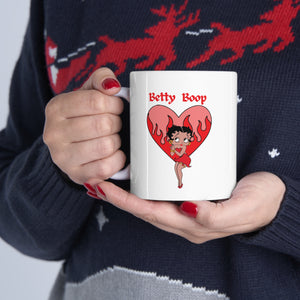 Betty Boop Flaming Heart Ceramic Mug 11oz