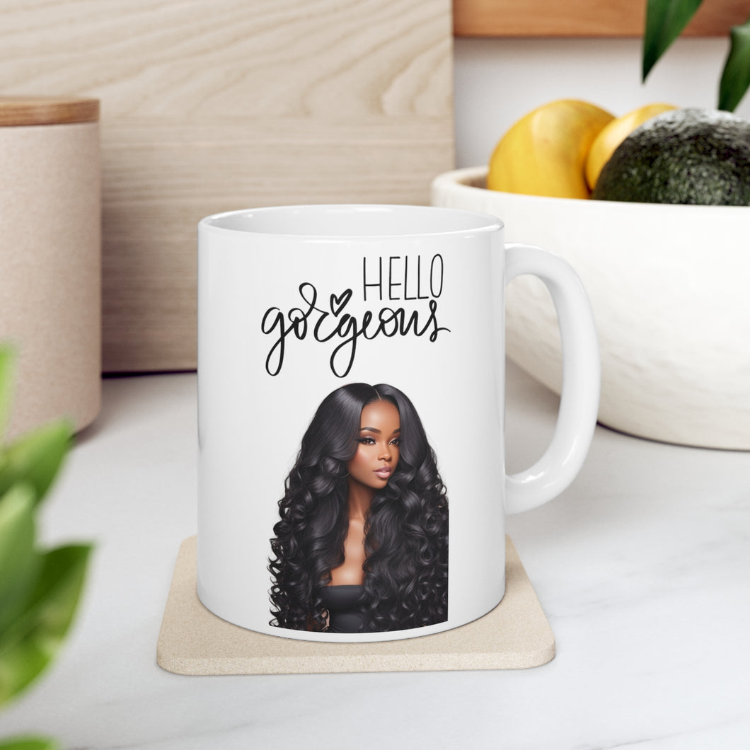 Custom Personalized Photo Hello Gorgeous Ceramic Mug 11oz