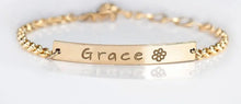 Load image into Gallery viewer, 14k Gold Plated Baby/Toddler Engraved Bracelet - Customizable Personalized Jewelry Gift for Kids
