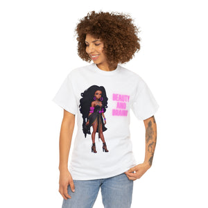 Beauty and Brains Unisex Heavy Cotton Tee