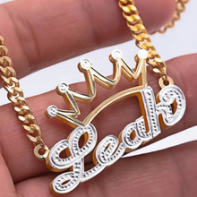 Load image into Gallery viewer, Personalized 3D Crown Double Plated Necklace
