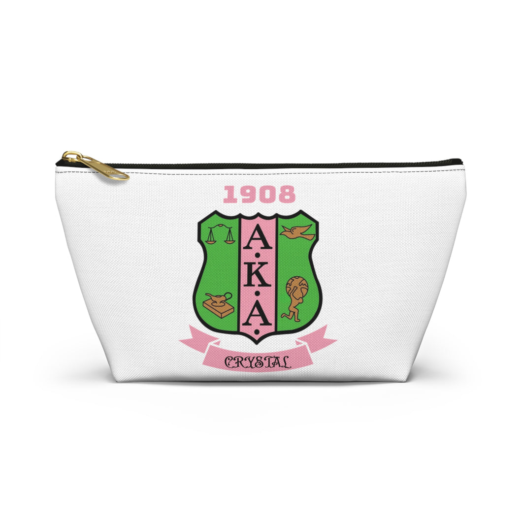 AKA Sorority Personalized Accessory Pouch w T-bottom