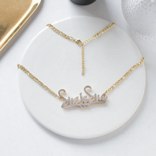 Load image into Gallery viewer, Double Plated Personalized 3D Necklace with Heart Bar
