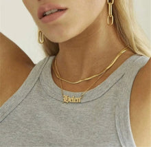 Load image into Gallery viewer, Double Layer 3mm Snake Chain &amp; Link Personalized Necklace
