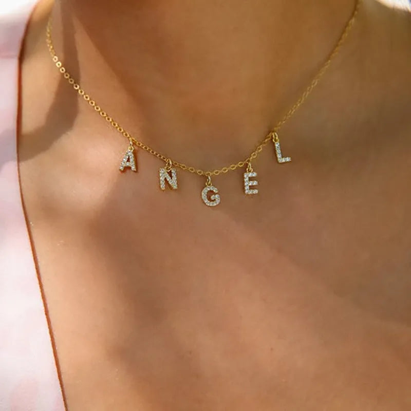 CZ 14k Gold Personalized Necklace