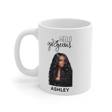 Load image into Gallery viewer, Personalized Custom Photo with Name Hello Gorgeous Ceramic Mug 11oz
