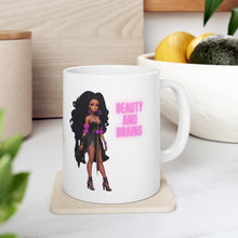 Load image into Gallery viewer, Beauty and Brains Ceramic Mug 11oz
