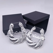 Load image into Gallery viewer, 18k Gold Plated Personalized Drop Earrings 70mm
